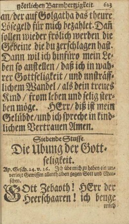Siebende Stuffe. Die Ubung der Gottseligkeit.