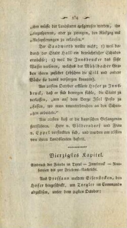 Vierzigstes Kapitel. Einbruch der Feinde in Tyrol - Innsbruck ...