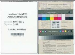 Entnazifizierung Anneliese Luecke , geb. 13.09.1916 (Amtsangestellte)