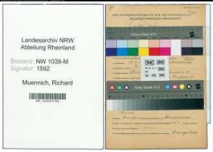 Entnazifizierung Richard Muennich , geb. 17.09.1881 ()