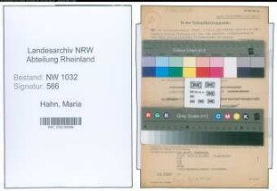 Entnazifizierung Maria Hahn , geb. 09.06.1892 ()