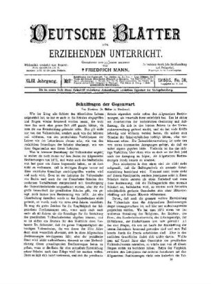 Schulfragen der Gegenwart