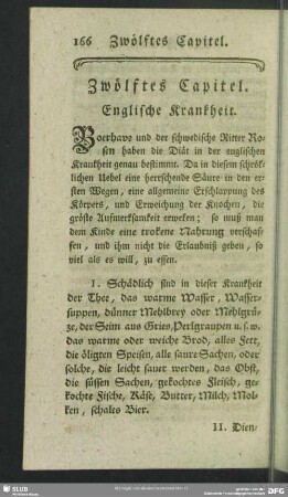 Zwölftes Capitel. Englische Krankheit