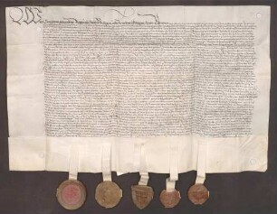 Schuldbrief des Bischofs Georg von Speyer gegenüber Johann Stauff, Landschreiber, über 500 Gulden zu 5 Prozent.