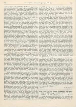 620-623 [Rezension] Kolb, Chr., Die Anfänge des Pietismus und Separatismus in Württemberg