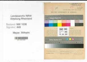 Entnazifizierung Wilhelm Meyer , geb. 24.04.1902 (Lehrer)