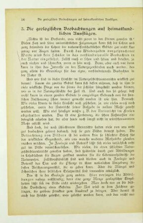 3. Die geologischen Beobachtungen auf heimatkundlichen Ausflügen
