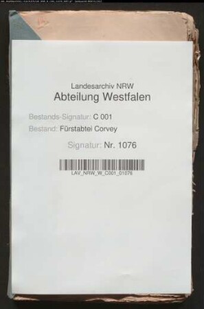 Corveysche Grundstücke in der Feldmark der Stadt Höxter