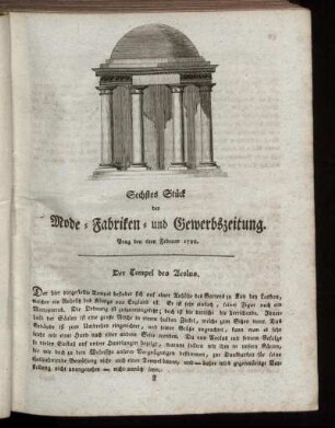 Sechstes Stück. Prag den 6ten Februar 1788.
