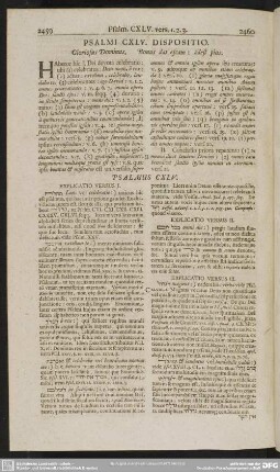 Psalmi CXLV. Dispositio. Gloriosus Dominus. Bonus dat escam: adest pius