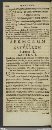 Sermonum Sive Satyrarum Liber I.