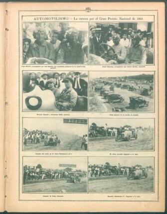 Automovilismo.- La carrera por el Gran Premio Nacional de 1925