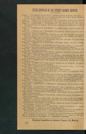 Teatro completo de los señores Álvarez Quintero