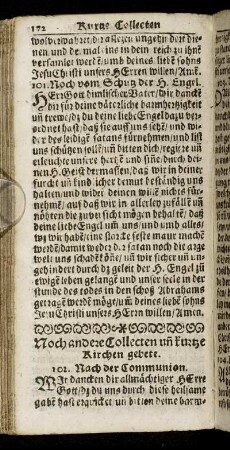 Noch andere Collecten un[d] kurtze Kirchen gebete.