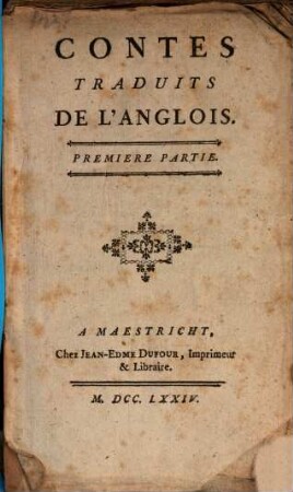 Contes Traduits De L'Anglois, 1
