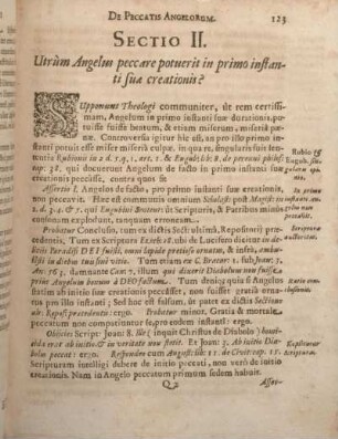 Sectio II. Utrùm Angelus peccare potuerit in primo instanti sua creationis?