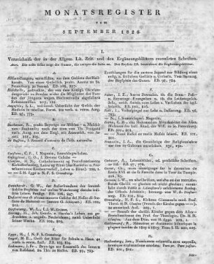 Monatsregister September