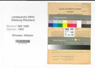 Entnazifizierung Wilhelm Brouwer , geb. 24.07.1903 (Unterbrandmeister)