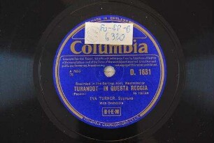 Turandot : In questa reggia / (Puccini)