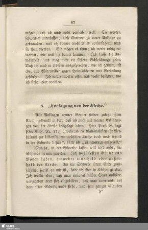 8. "Lossagung von der Kirche"