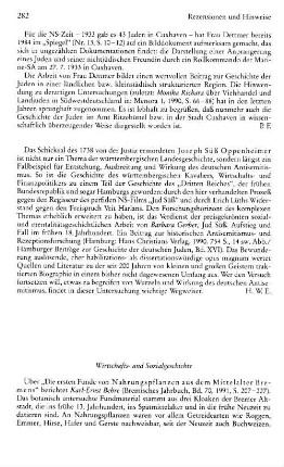 Rezensionen und Hinweise : Wirtschafts- und Sozialgeschichte