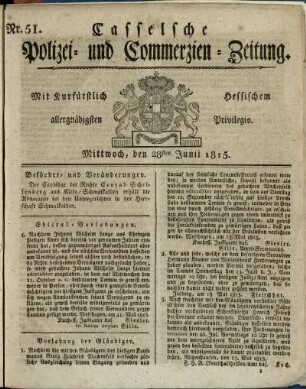 Nr. 51, Mittwoch, den 28sten Junii 1815