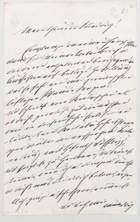 Ludwig II. von Bayern (1845 - 1886) Autographen: Brief von Ludwig II. an Fritz Brandt - BSB Autogr.Cim. Ludwig .83