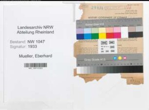 Entnazifizierung Eberhard Mueller , geb. 03.11.1910 (Finanzbeamter)