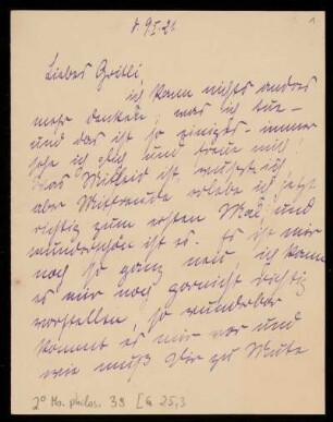 Brief von Edith Rosenzweig an Margrit Rosenstock-Huessy