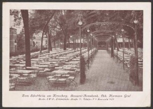 Ansichtskarte Korridor im Biergarten des Schultheiss-Ausschanks, Viktoriapark