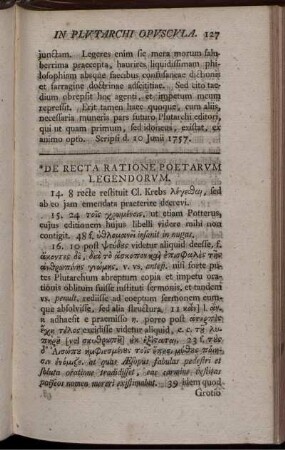 * De Recta Ratione Poetarvm Legendorvm.