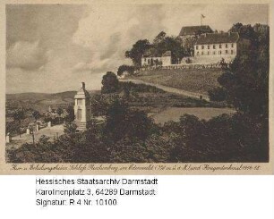 Reichelsheim im Odenwald, Schloss Reichenberg / Kur- und Erholungsheim Schloss Reichenberg mit Hofgut Frohnhof und Kriegerdenkmal 1914-1918