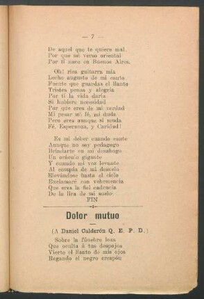 Dolor mutuo : (A Daniel Carderón Q. E. P. D. [Que en paz descanse])