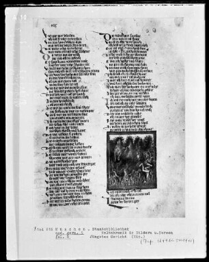 Rudolf von Ems, Weltchronik — Der Sturz Luzifers, Folio 8recto
