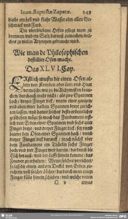 Wie man de Philosophischen destillier Ofen mache. Das XLVI. Cap.