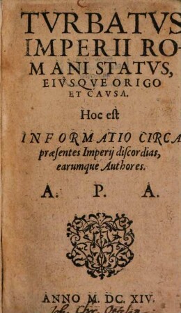 Status Turbatus imperii romani eiusque origo et causa