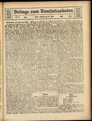 Zweite Ausgabe vom Sonntag, den 23. Juni 1912.