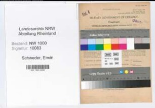 Entnazifizierung Erwin Schweder, geb. 17.10.1909 (Bankangestellter)
