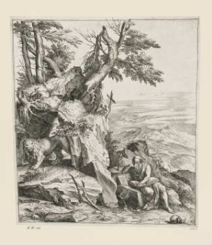 Heiliger Hieronymus liest in der Wüste