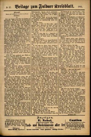 Zweite Ausgabe vom Samstag, den 02. März 1895.