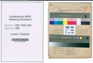 Entnazifizierung Friedrich Lorenz , geb. 08.09.1906 (Kaufmann)