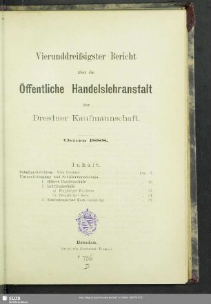 34.1887/88: Bericht über die Öffentliche Handelslehranstalt der Dresdner Kaufmannschaft
