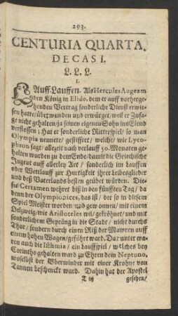 Centuria Quarta.