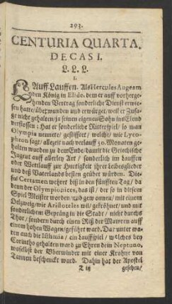 Centuria Quarta.