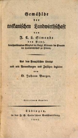 Gemählde der toskanischen Landwirthschaft