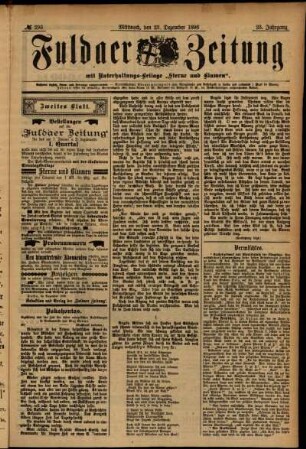 Zweite Ausgabe vom Mittwoch, den 23. Dezember 1896.