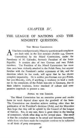 Chapter VI. The league of nations and the minority question