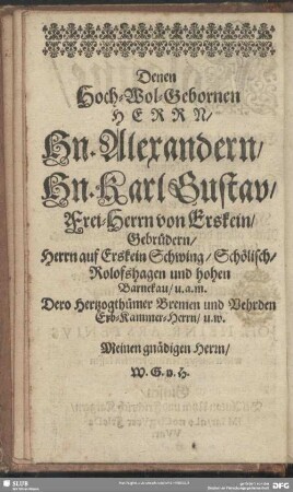Zueignungs-Schrift