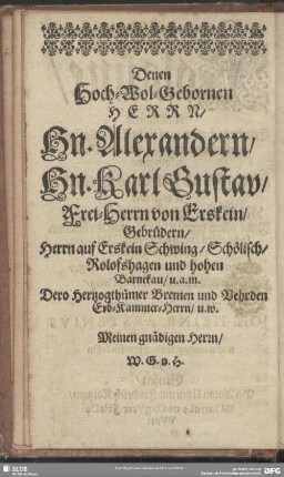 Zueignungs-Schrift