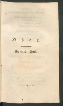 Oden. Zweytes Buch.